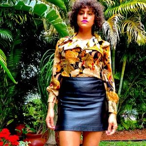 Black Vintage Leather BCBG mini skirt